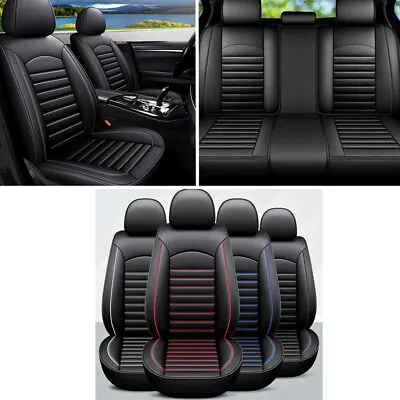 Universal Car Seat Cover 5 Seats Full Set Luxury Leather Front Rear Back Cushion • $59.45