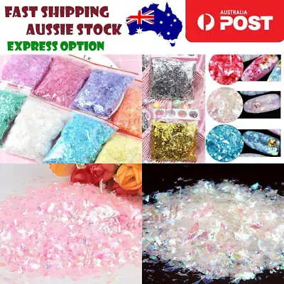 200g Holographic Nail Decoration Flakes Glitter DIY Nail Art 3D Sequin • $46.38