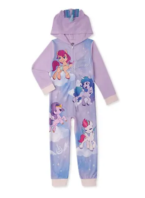 My Little Pony Girls Purple  Rainbow Blanket Sleeper Pajamas 4/5 • £18.96