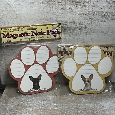 Lot Of 2 E&S Pets Magnetic Die-Cut Note Pads With Adhesive Sheets Chihuahua New • $8.99
