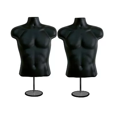 2 Pack Male Mannequin Torso With Stand Dress Form Tshirt Display Countertop H... • $117.52