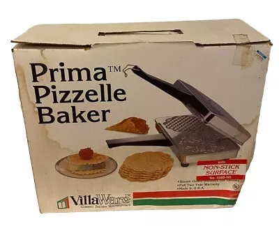 VillaWare Prima Pizzelle Baker Italian Cookie Maker 5000NS Box & Manual Tested • $40