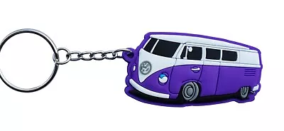 Keyring Vw Kombi  3d Purple Silicon Rubber • $12.95