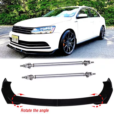 For VW Golf Jetta MK5 MK6 MK7 GTI Front Bumper Lip Spoiler Splitter + Strut Rods • $65.11