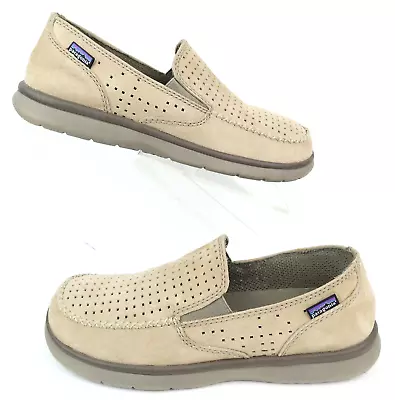 Patagonia Maui Air Slip On Leather Loafer Shoes / Retro Khaki / Mens 9M • $48