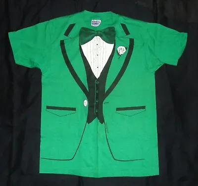 Vintage Green Tuxedo T Shirt - St. Patrick's Day Shirt - By Hanes - Medium • $7.50