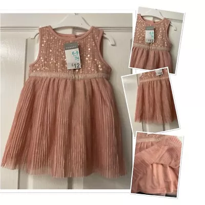 Primark New Tags Baby Girls Party Occassion Sequin Bodice Dress 6-9 Months • £6.95