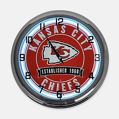 18  Kansas City Chiefs Metal Sign Designed White Neon Clock- SIGNBOX-QLN720344 • $119.99