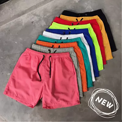 Summer Men Beach Shorts Pants Sports Casual Quick Dry Solid Color Surfing Shorts • $12.17