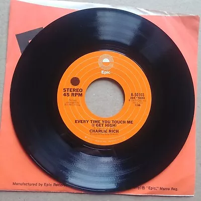 CHARLIE RICH Every Time You Touch Me 45 7  COUNTRY Record Vinyl 1975 • $3.75