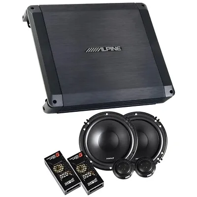 Alpine 2 Channel Car Audio Amplifier  & 300 WATT  6-1/2  Component  Speakers SET • $172.99