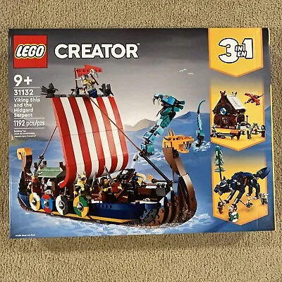 £106.56 • Buy LEGO Creator 31132 VIKING SHIP AND THE MIDGARD SERPENT Set (3 In 1)