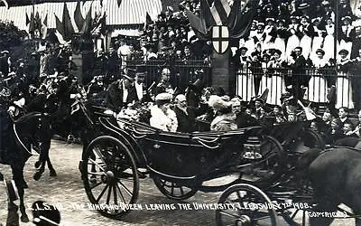 £15 • Buy Leeds University Royal Visit Royalty 1908 Sepia RP Old Postcard Used 1908 ELS