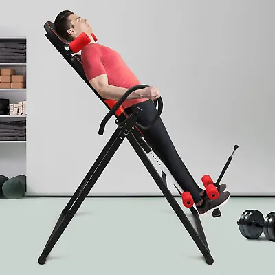 Foldable Gravity Inversion Table Fitness Back Neck Pain Exercise Therapy Bench • $169.10