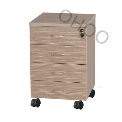 New Mobile Desk Pedestal + Key Lock 4 Filing Drawers Office Furniture Storage • $250.99