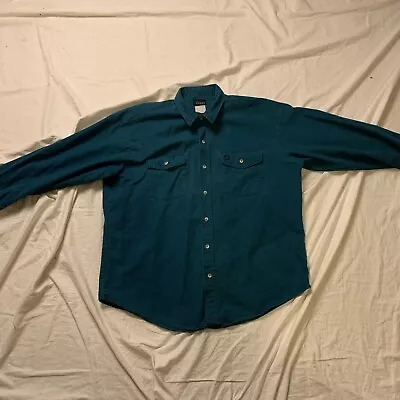 Mens Vintage Codet 100% Cotton Heavy Chamois Shirt Made In USA Size XL Blue • $22.99