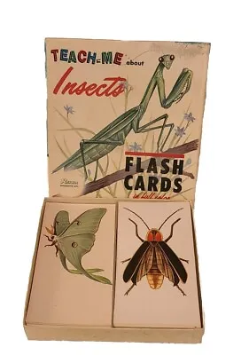 Vintage 1968 Teach Me About Insects Flash Cards Educational Nature Renwal  • $38