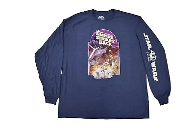 $9.99 • Buy Star Wars Mens The Empire Strikes Back 40th Anniversary Blue Shirt NWT 2XL