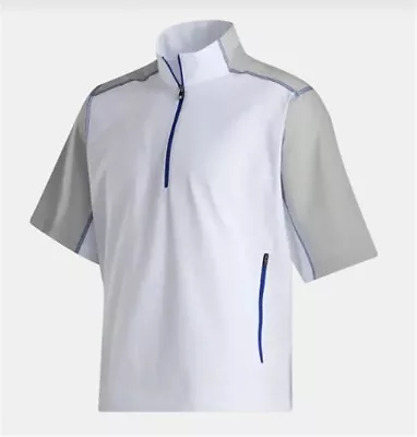 NWT FootJoy FJ Golf 1/2 Zip Men's S/S WindShirt Size M Color White #25329  X41 • $49.99
