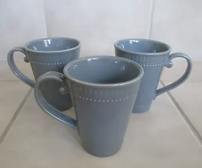 3 Mikasa Italian Countryside Coffee Mugs Cups Gray /Graphite Set Of 3 • $29.99