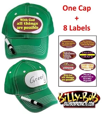 Billy-Bob Billboard Dry Erase Baseball Cap Plus Removable Christian Labels • $12.50