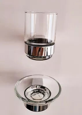 £16.50 • Buy Tumbler Holder With Glass,soap Holder With Dish SET Of 2