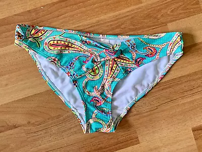 Paisley Print Bikini Brief Bottoms Size UK 12 Mint Green New • £5