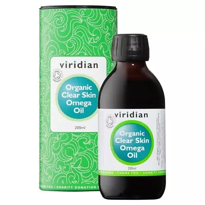 Viridian 100% Organic Clear Skin Omega Oil 200ml • £17.99