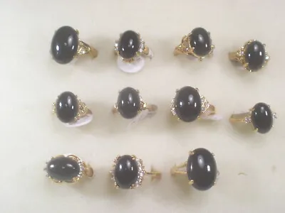 **** 11 Onyx Rings Designer  Gemstone Gemstone Vintage Crystals  Lot  Da800x.11 • $29.95