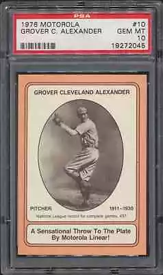 1976 Motorola Grover Alexander #10 HOF Phillies PSA 10 GEM MINT • $232.50