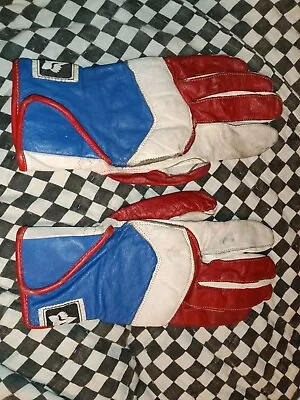 Vintage Moto-x Fox  Gloves  Red White Blue Size 9 Medium  • $50