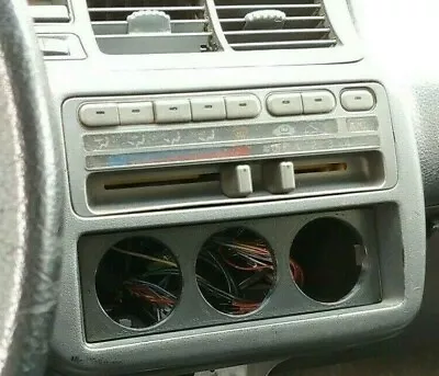 3 Gauge Pod Plate Radio Single Din Triple 52mm Civic Del Sol CRX Honda Stereo • $24