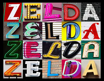 ZELDA Name Poster Featuring Photos Of Actual Sign Letters • $16