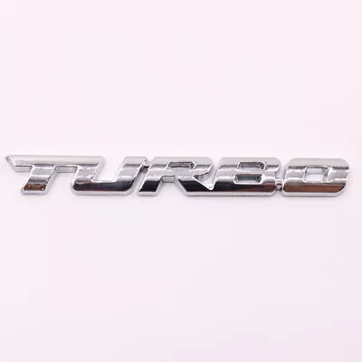 Silver Car Auto Metal 3D Turbo Letter Emblem Badge Logo Sticker Fender Decal • $4.42