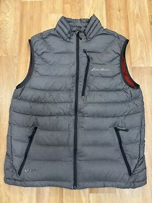Eddie Bauer First Ascent Puffy Vest Goose Down Packable Gray Silver Medium • $23