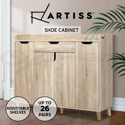 $169.95 • Buy Artiss Shoe Cabinet Shoes Storage Rack 120cm Organiser Drawer Cupboard Wood