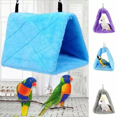 $6.87 • Buy Bird Parrot Hammock Hanging Cave Cage Plush Snuggle Hut Tent Bed Bunk Toys S-L