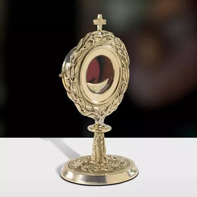 24KT Plate Church Brass Vine Embossed Monstrance With Removable Luna 11 In • $279.99