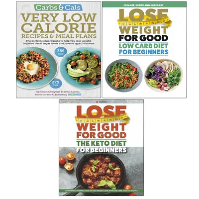 Carbs & Cals Very Low CalorieLose Weight Good Low Carb DietKeto Diet 3 Books • £18.99