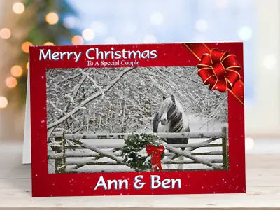 Christmas Card Personalised Christmas Card Horse • £2.99