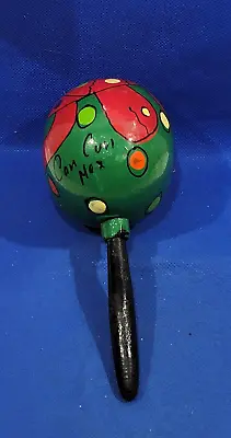Vintage Mexican Wood Maraca Hand Painted • $5.99