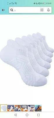 Benirap Mens Running Socks Cushioned Tranier Socks Anti-Blister Cotton Ankle. • £10.99