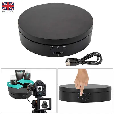 360° Rotating Electric Turntable Display Stand Jewelry Photography Show Holder • £13.99