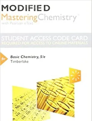 Modified Mastering Chemistry With Pearson EText Basic Chemistry 5th Access Code • $39.99