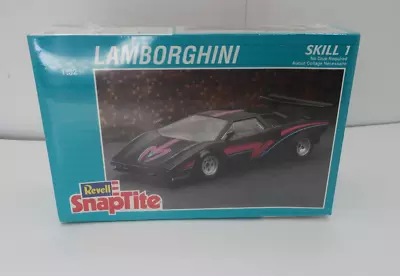 Revell Snaptite Black Lamborghini Countach 1:32 Model Kit Snap Tite Sealed 1995 • $32.68