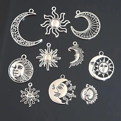 Moon And Sun Tibetan Silver Charms Pendants Pagan Wicca Celtic Choose Design Mix • £2.29