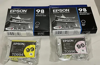EPSON 98 High Capacity Black Ink Cartridge & 99 Yellow & Magenta Exp 2021 • $50