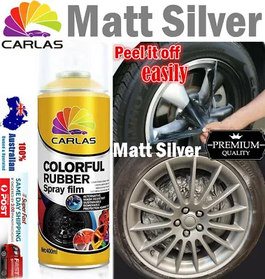 2 Cans Matte Silver Rubber Paint Car Wheel Rim Removable Carlas Plasti Dip Spray • $35