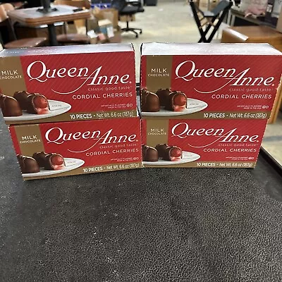 Queen Anne Milk Chocolate Cordial Cherries 10 Pieces Per Box (4 Boxes) BB 5/2024 • $19.95