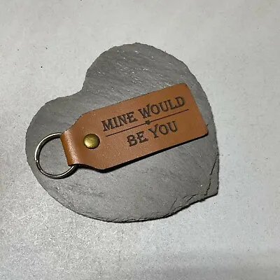 Personalised Engraved Leather Fob Keyring - Anniversary Birthday Gift • £2.99